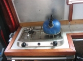Stove and sink in